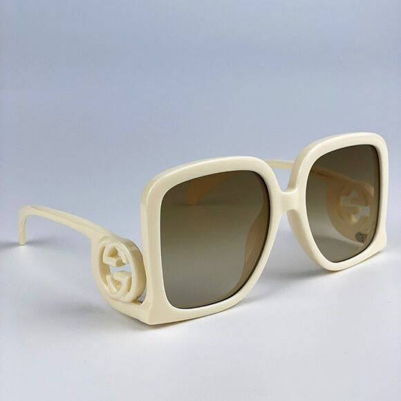 NEW Gucci GG1326S 002 Ivory Brown Gradient Oversized Square Women Sunglasses main image 13
